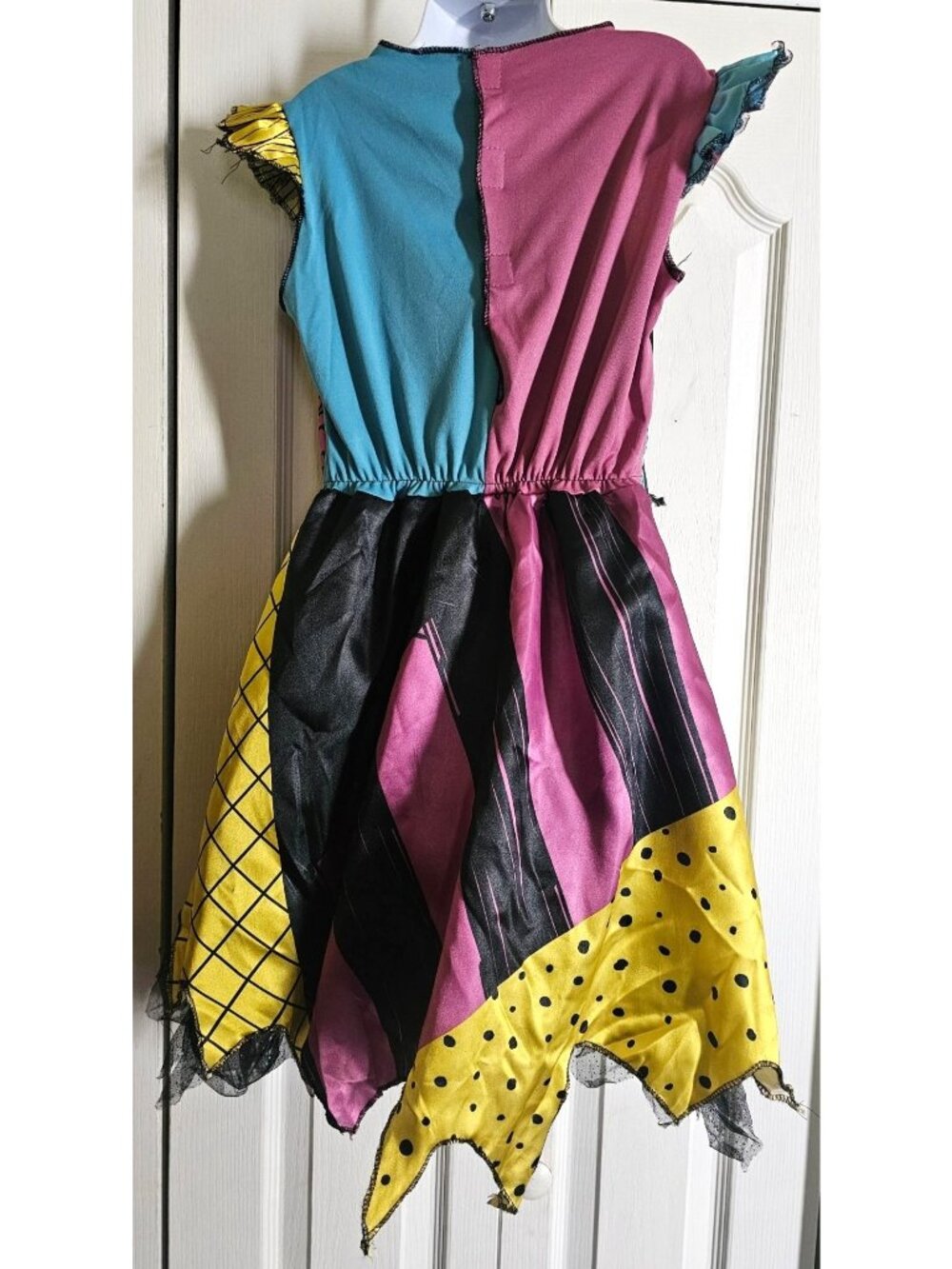 The Nightmare Before Christmas Sally Costume Girls 7-8 Dress Wig Halloween Kids - Picture 4 of 5